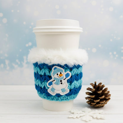 Skating Snowman Coffee Cozy