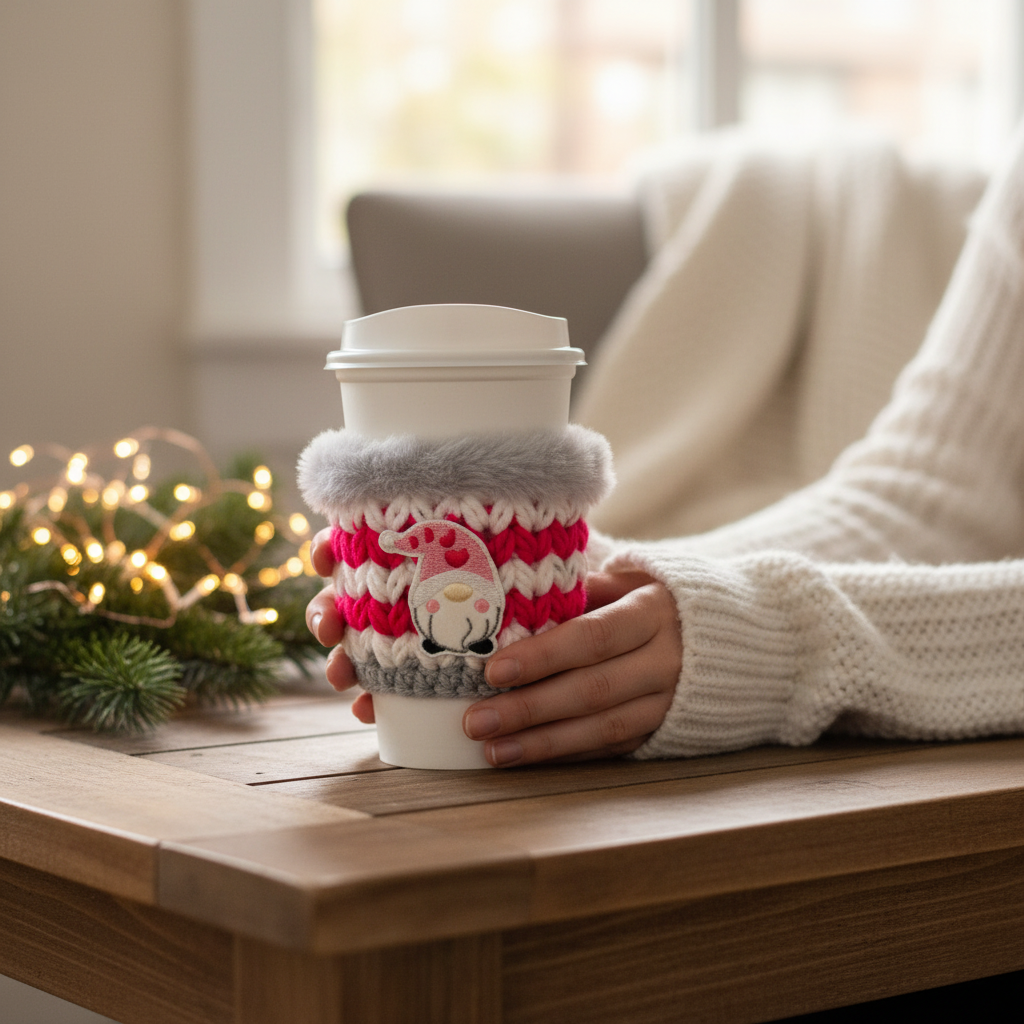 Love Gnome Coffee Cozy