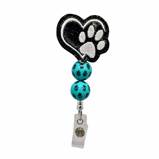 Paw Heart Badge Reel
