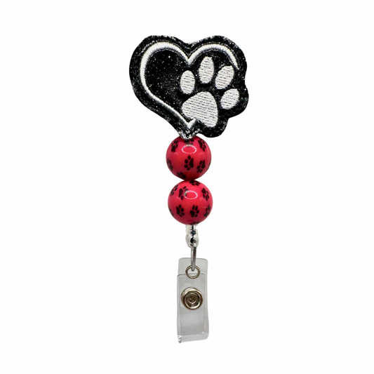 Paw Heart Badge Reel