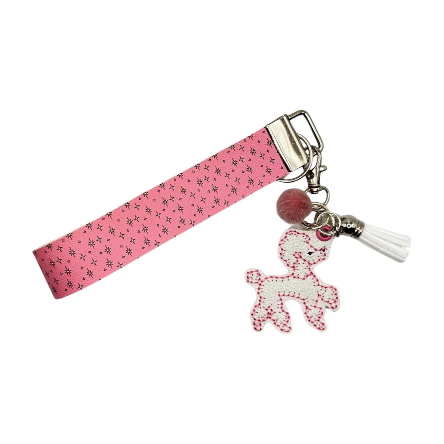 Pink Poodle Keychain and Wristlet