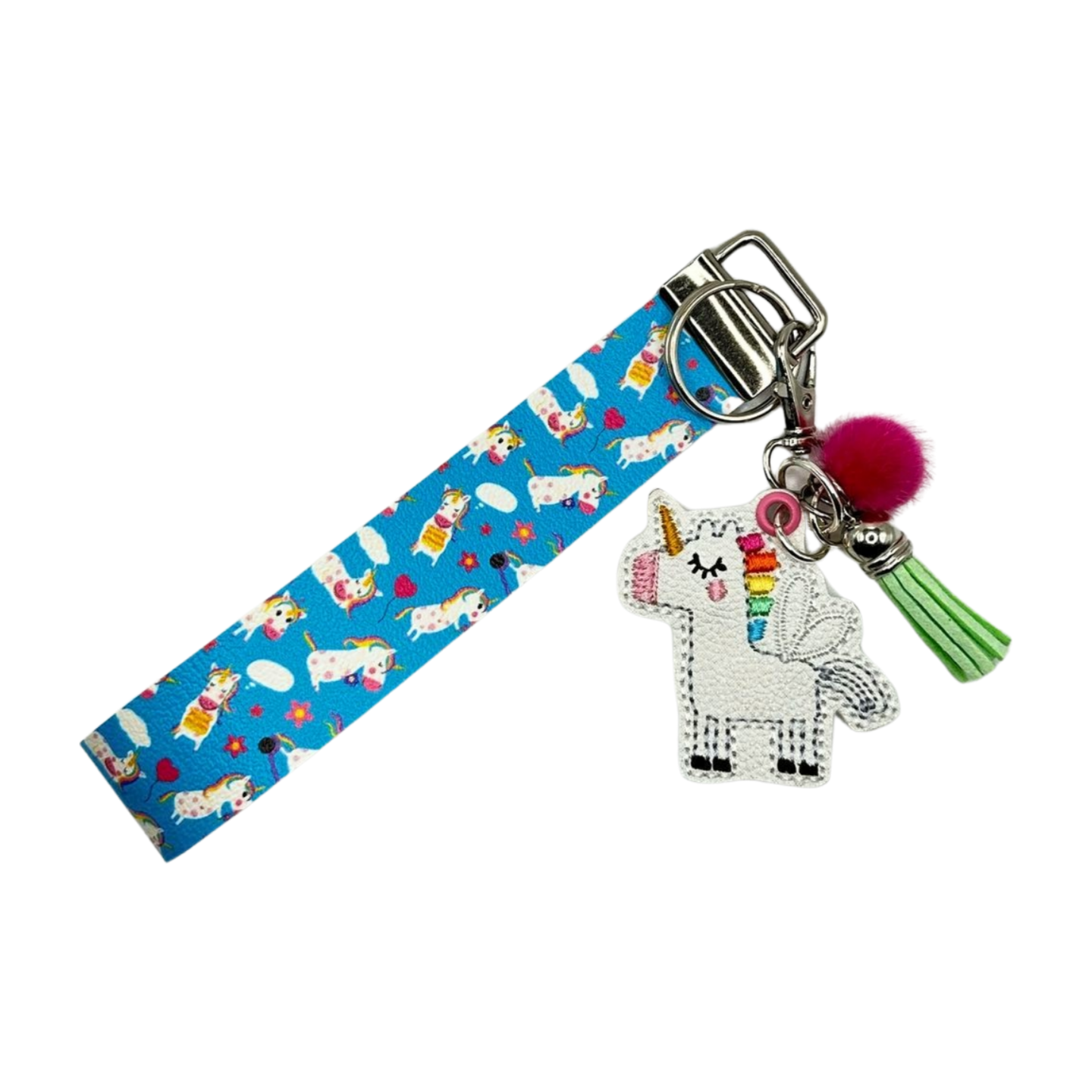 Rainbow Unicorn Keychain and Wristlet