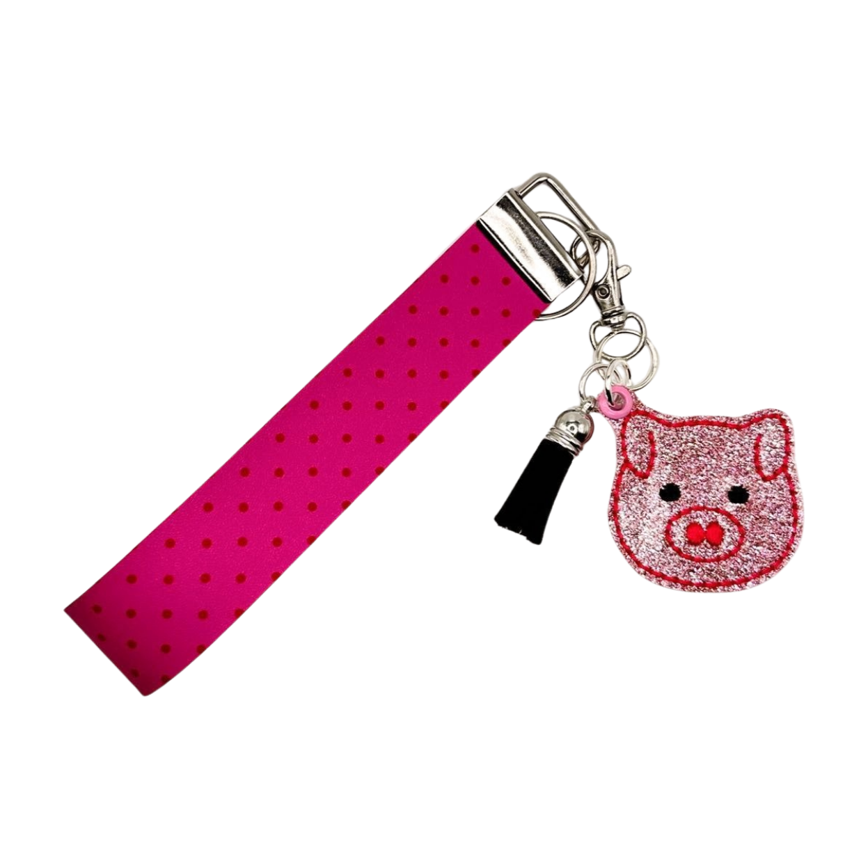 Pig Head Keychain and Wristlet