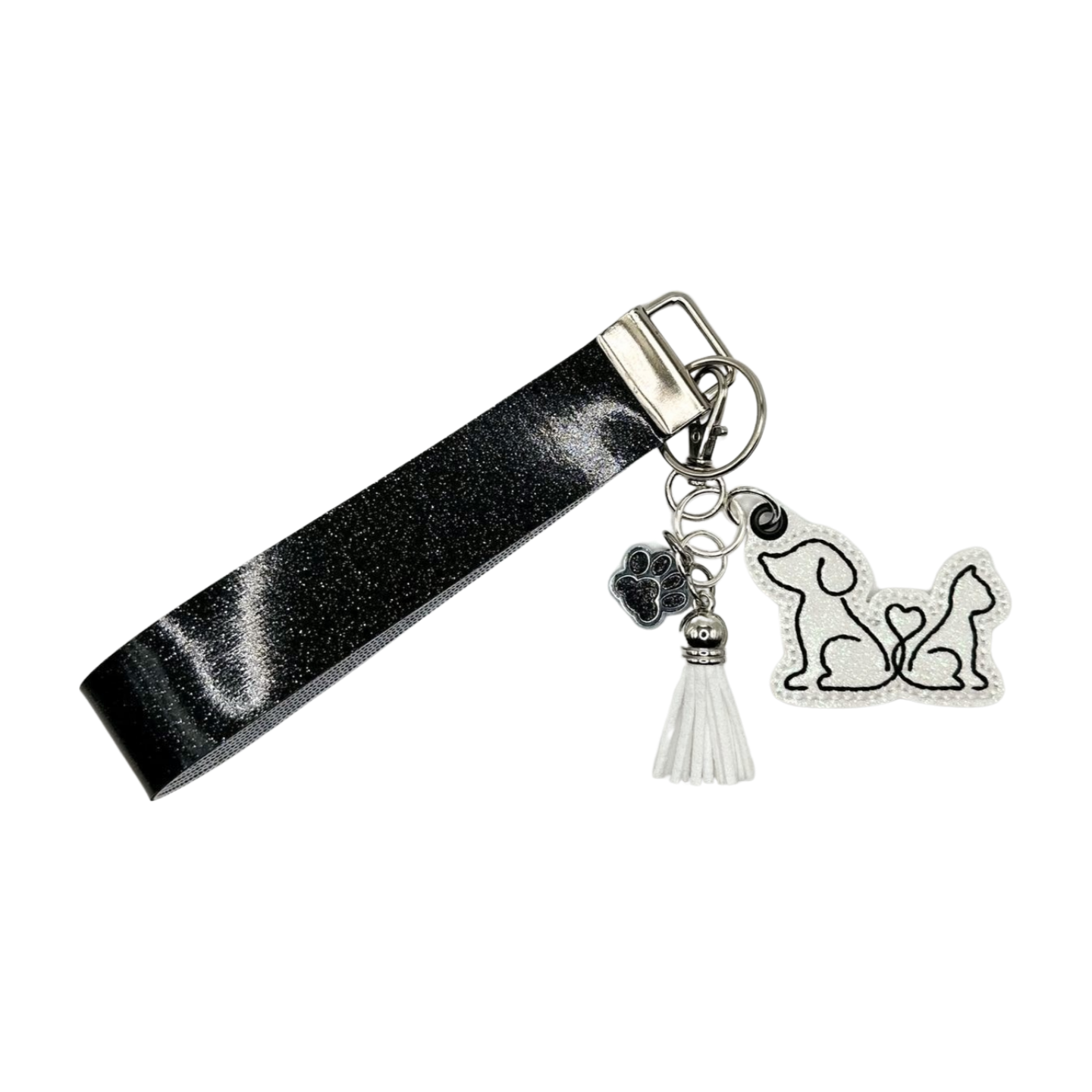 Dog and Cat Heart Tail Keychain and Wristlet