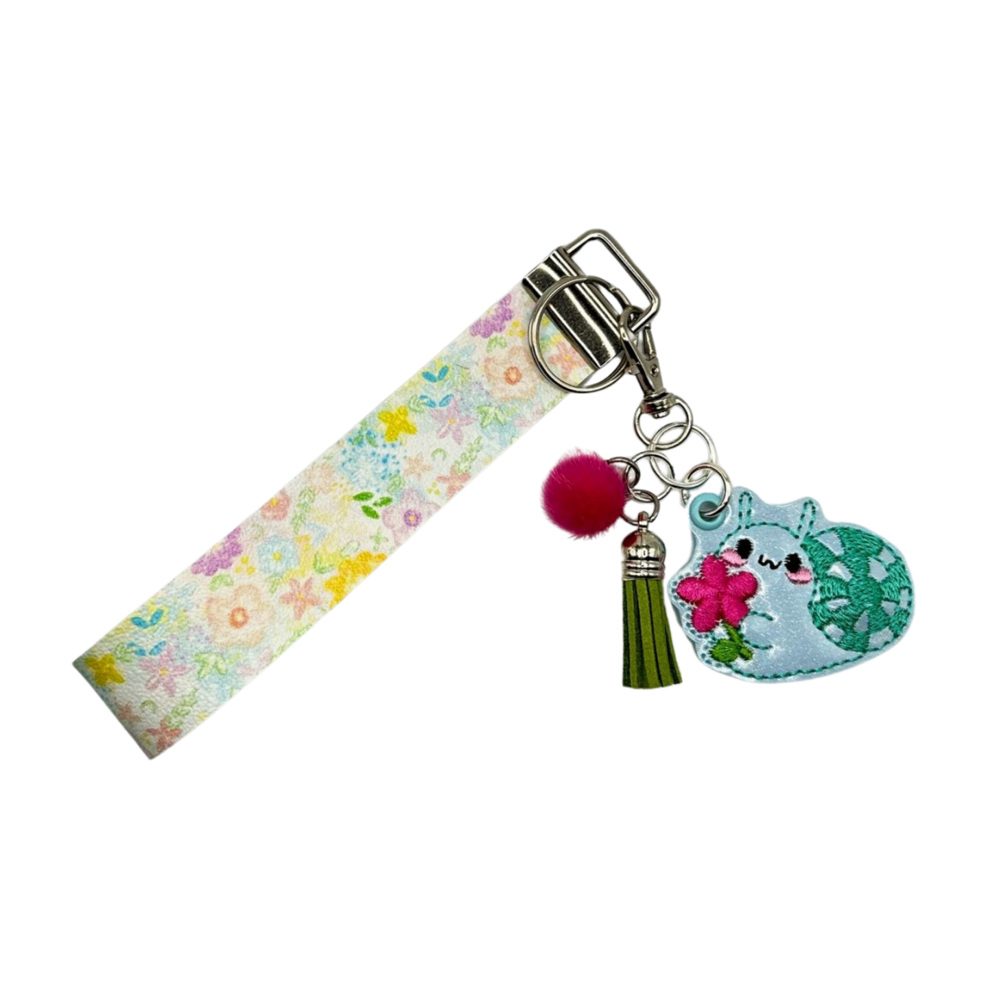 Flower Snail Keychain and Wristlet