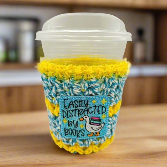 Easily Distracted By Books Cup Cozy
