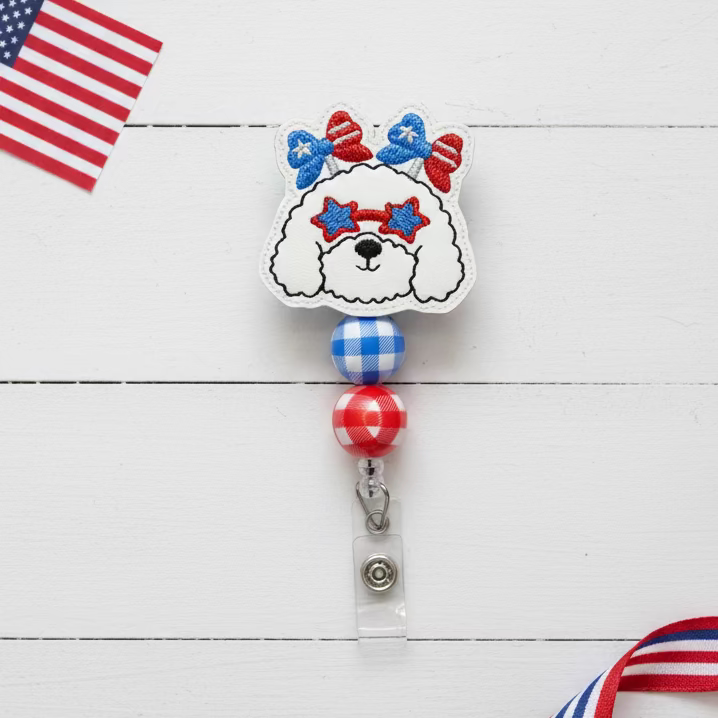 Patriotic Pup Badge Reel