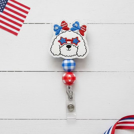 Patriotic Pup Badge Reel