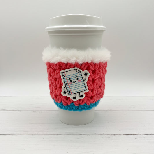 Waving notebook Crocheted Coffee Cozy