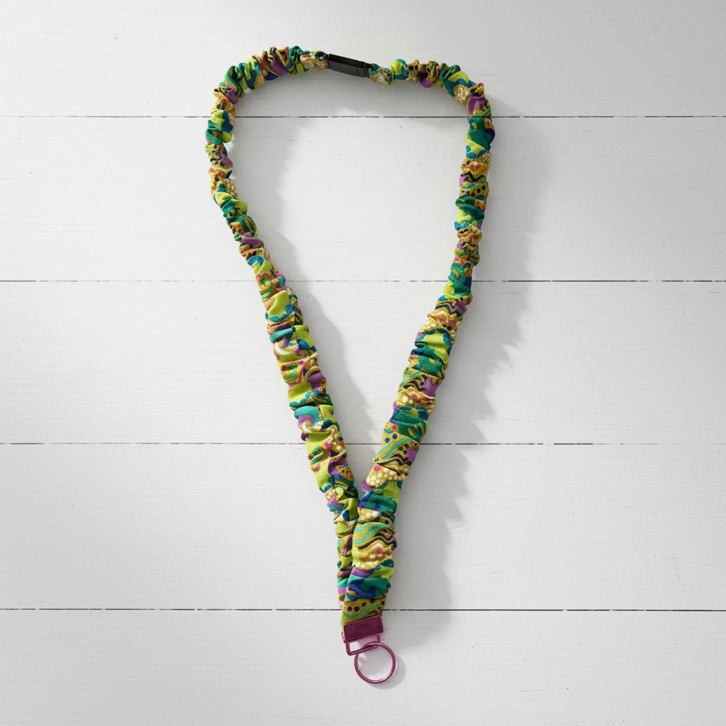 Yellow Psychedelic Scrunchie Lanyard