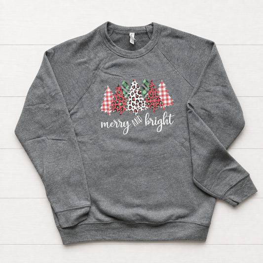Merry and bright Christmas tree sweatshirt