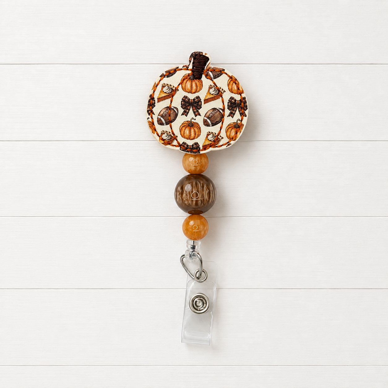 Fall Print Pumpkin Badge Reel