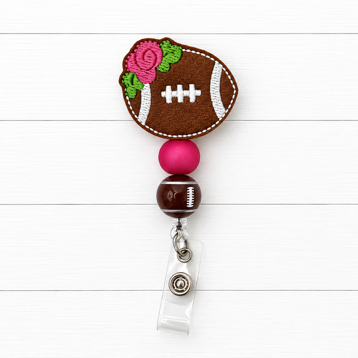 Flower Football Badge Reel