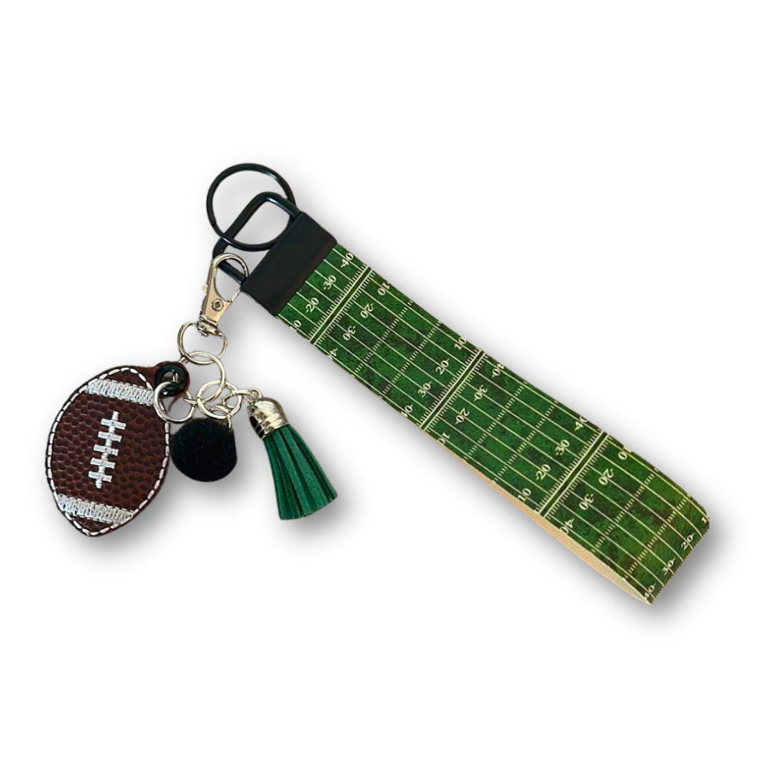 Football field keychain and wristlet