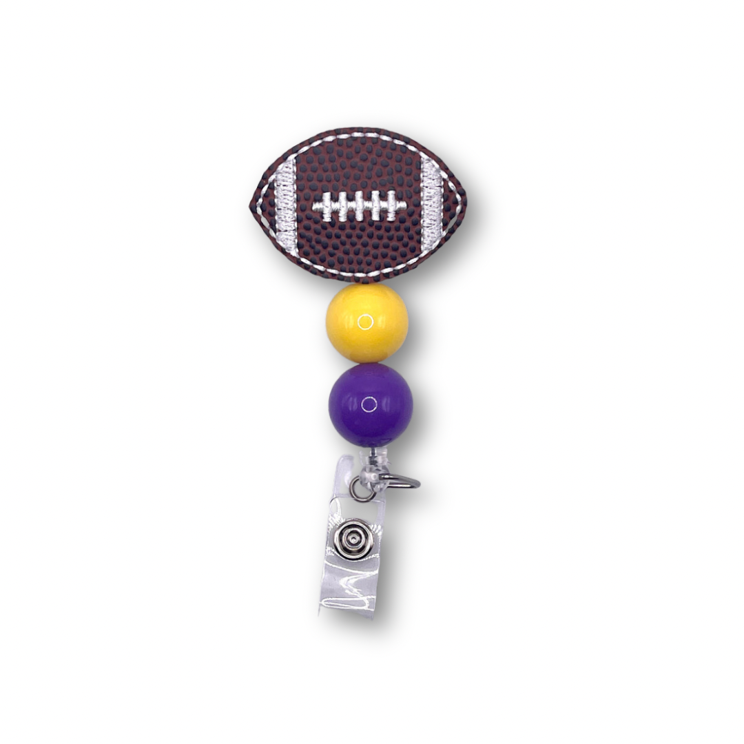 Purple and Gold Football Badge Reel