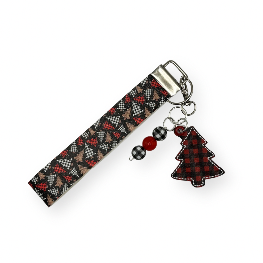 Buffalo Plaid Christmas Tree Keychain and Wristlet