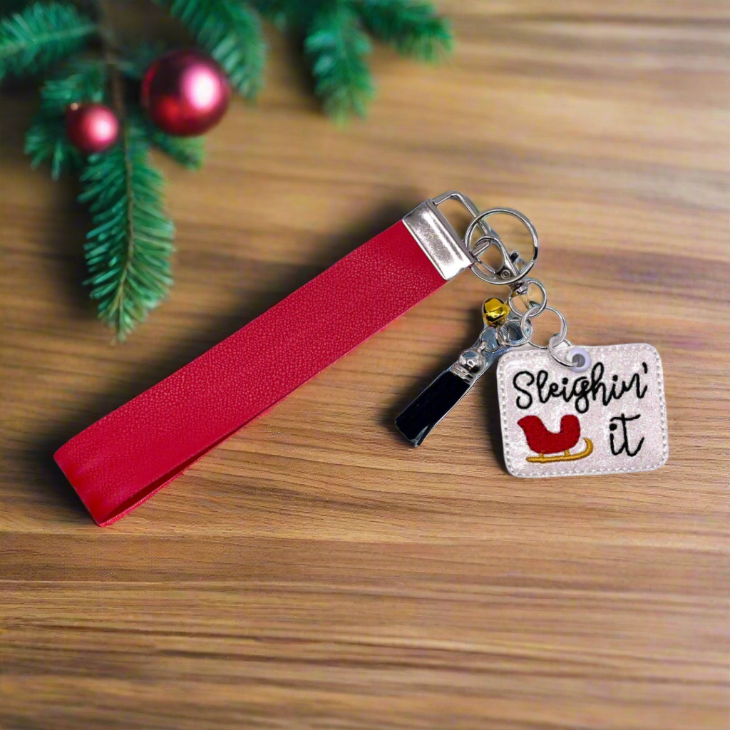 Sleighing it keychain and wristlet