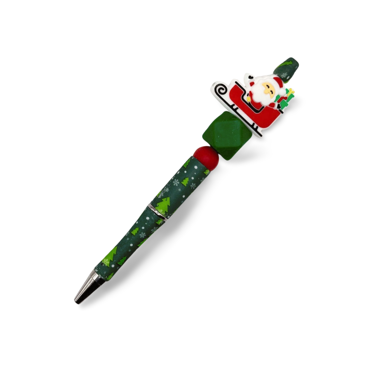 Santa on his Sleigh Beaded Pen