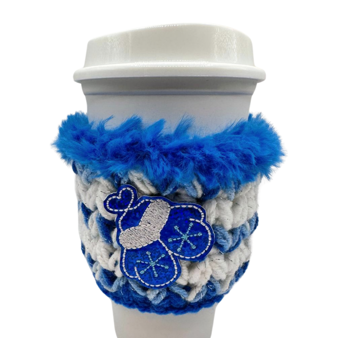 Blue Mittens Coffee Cozy