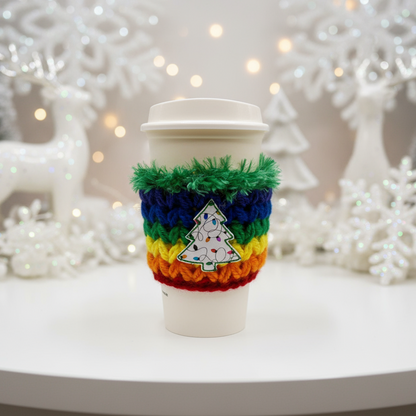 Rainbow Light Tree Coffee Cozy