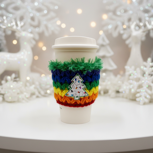 Rainbow Light Tree Coffee Cozy