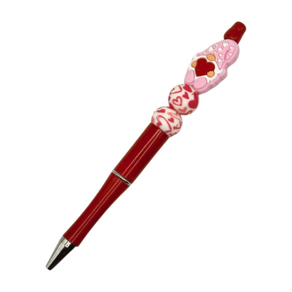 Valentine Gnome Beaded Pen