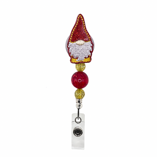 Red and Gold Gnome Badge Reel