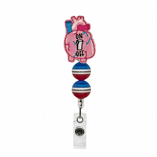 On/Off Switch Heart Badge Reel