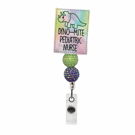 Dino-Mite Pediatric Nurse Badge Reel