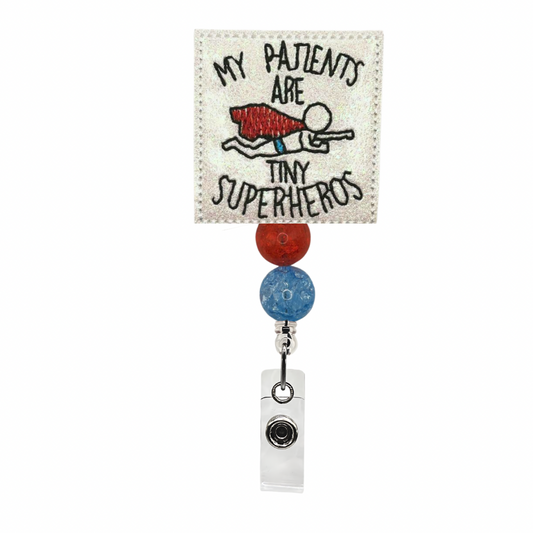 My Patients are Super Heroes Beaded Badge Reel