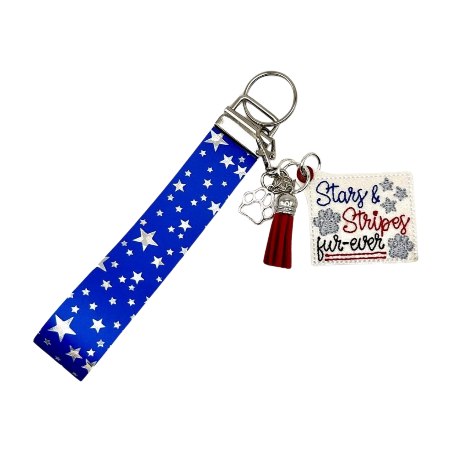 Star and Stripes Furever Keychain and Wristlet