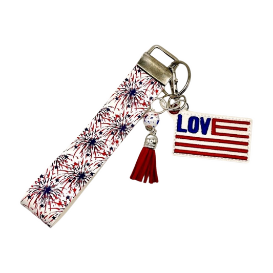 Love American Flag Keychain and Wristlet