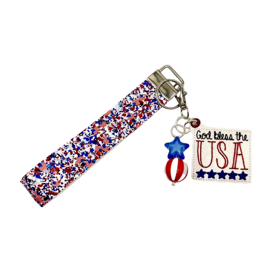 God Bless The USA Keychain and Wristlet