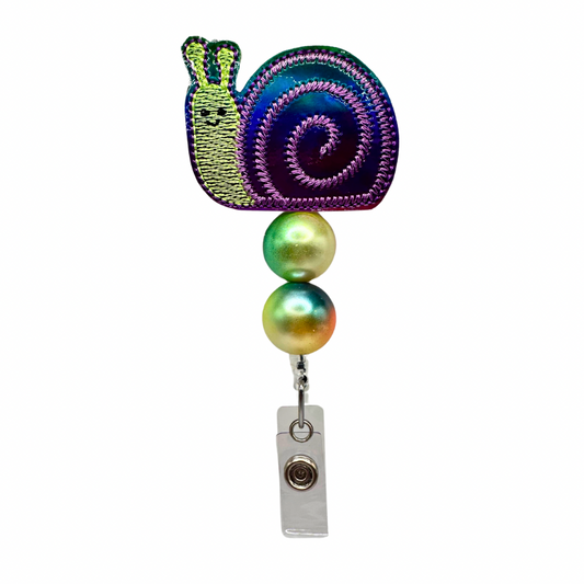 Colorful Snail Badge Reel