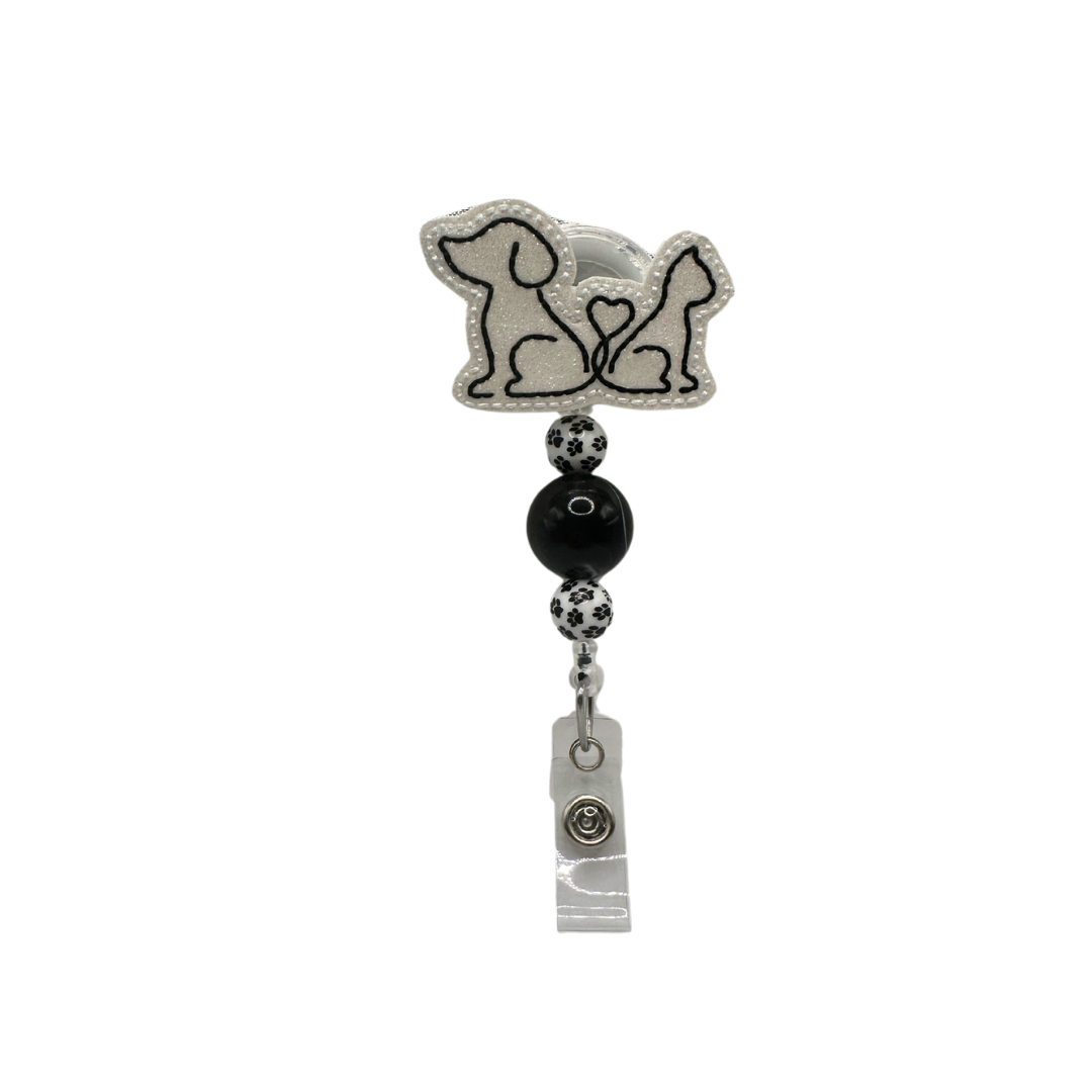 Dog Cat Heart Tail Badge Reel