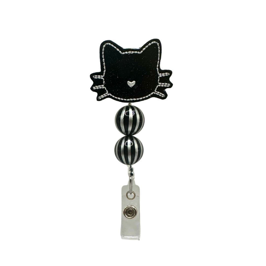 Black Cat Head Badge Reel