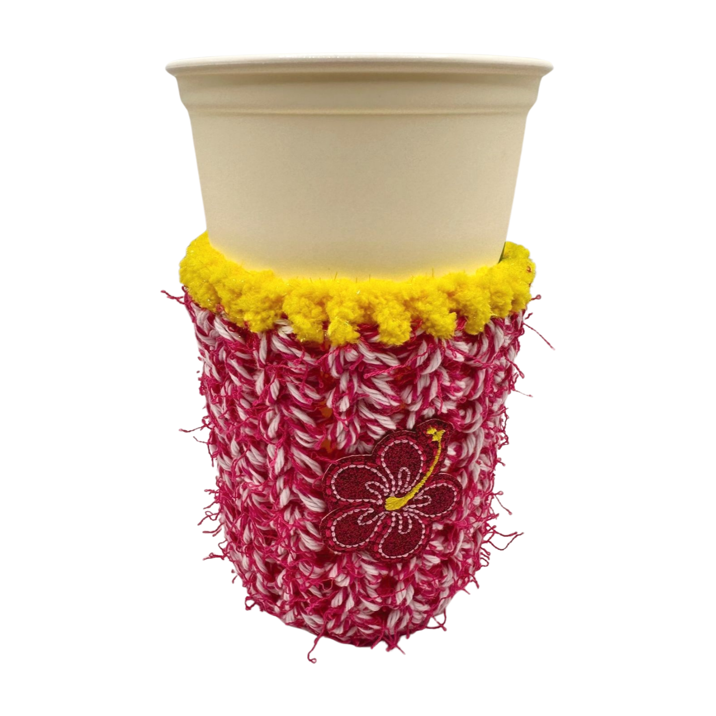 Hibiscus cold drink cozy