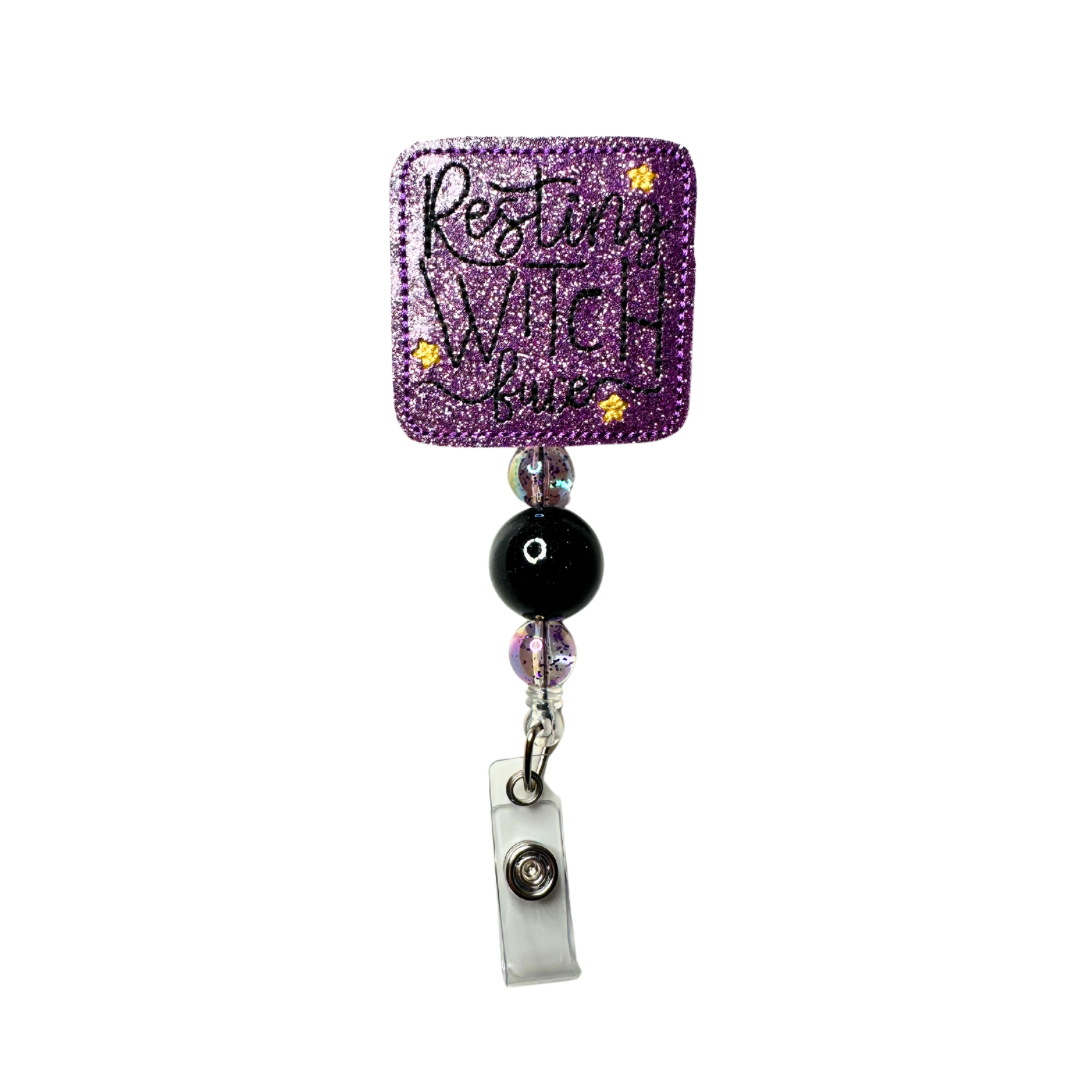 Resting Witch Face Badge Reel