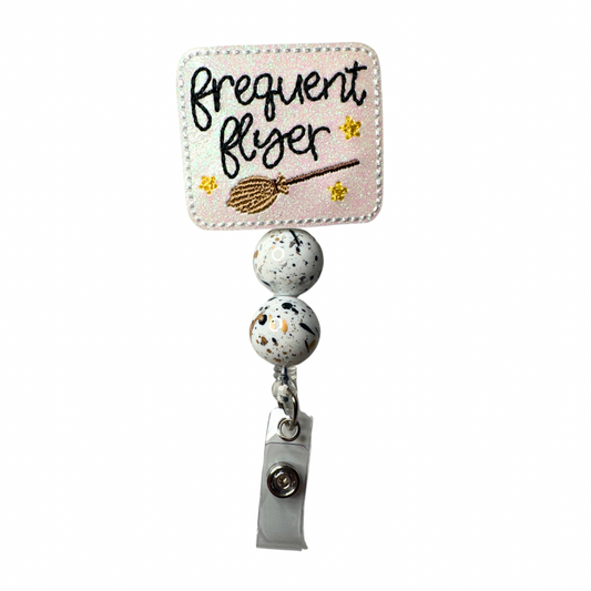 Frequent Flyer Beaded Badge Reel