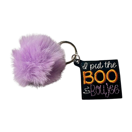 I Put the Boo in Boujee Pom Pom Keychain