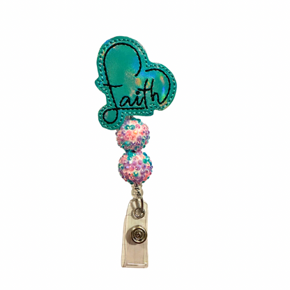 Faith Beaded Badge Reel