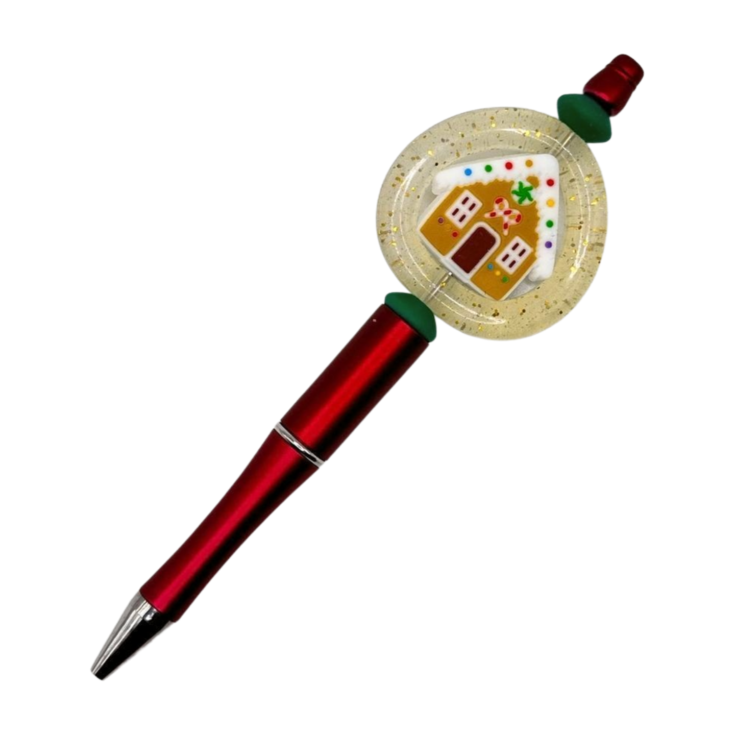 Gingerbread House Beaded Pen