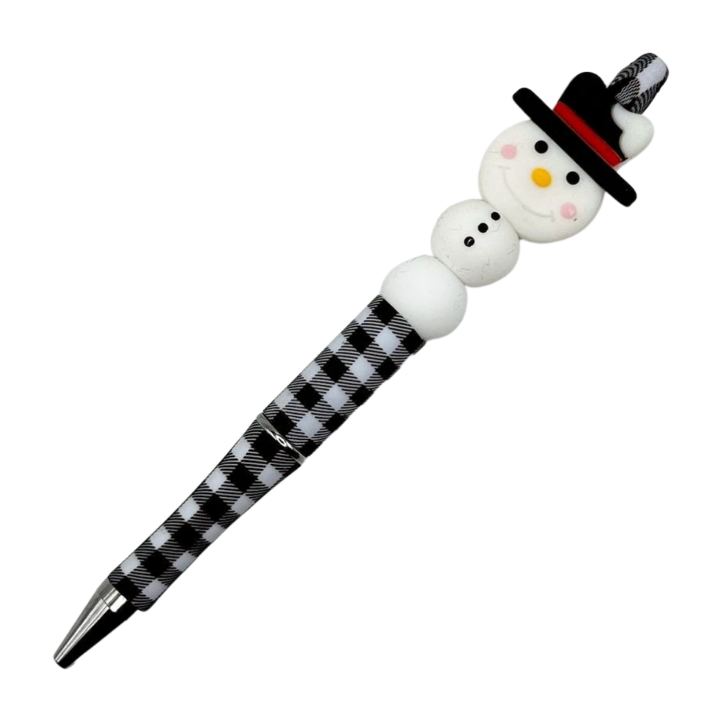 Snowman with Top Hat Beaded Pen