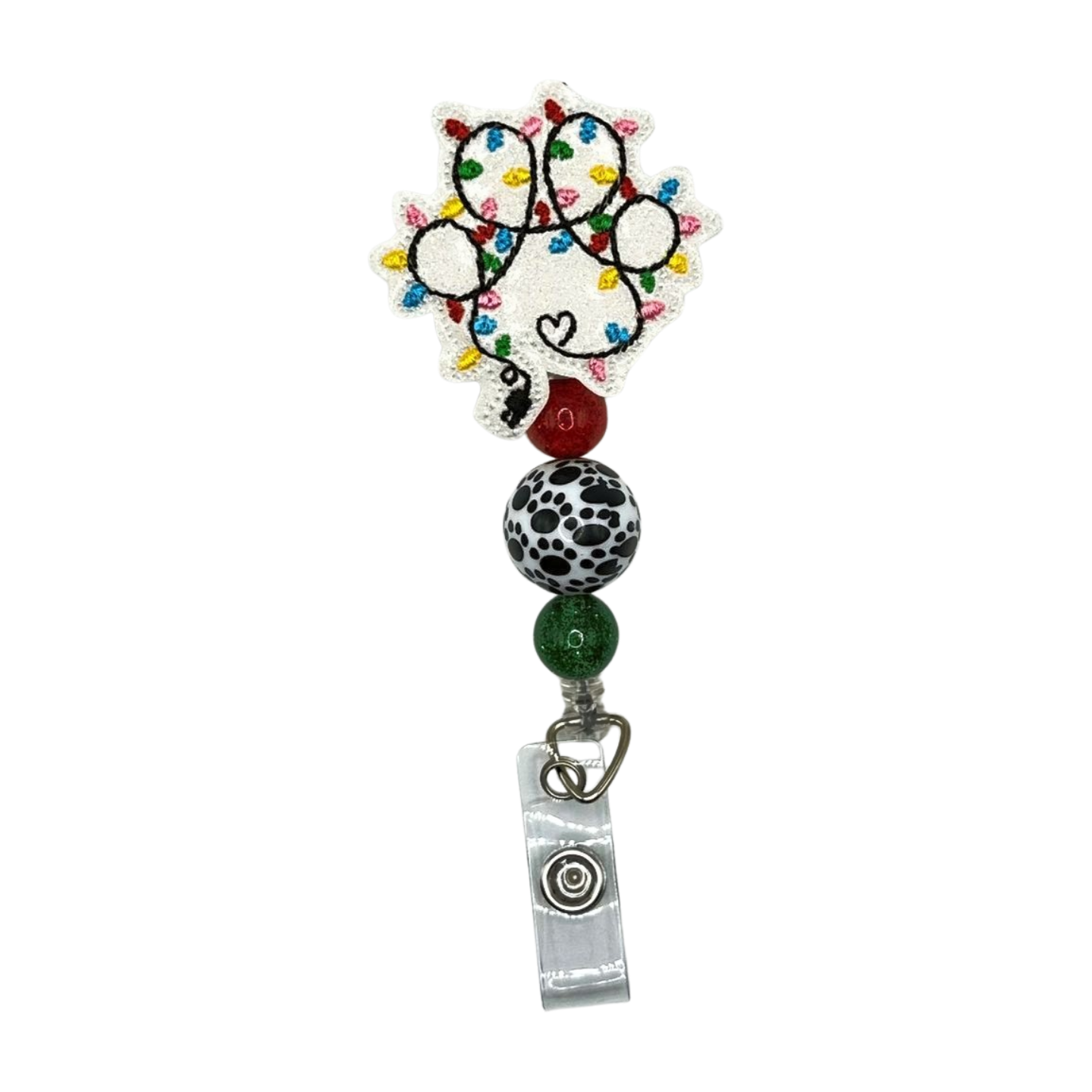 Christmas Light Paw Badge Reel