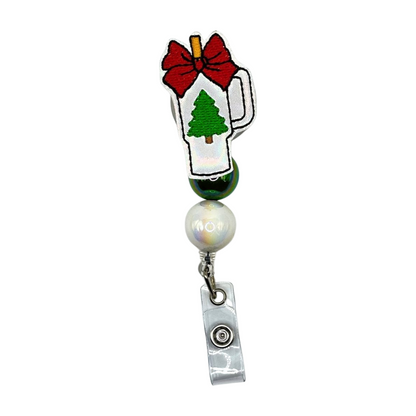 Tree Tumbler Beaded Badge Reel