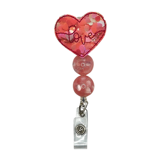 Love Heart Confetti Badge Reel