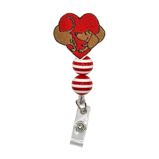 Dachsund Heart Badge Reel