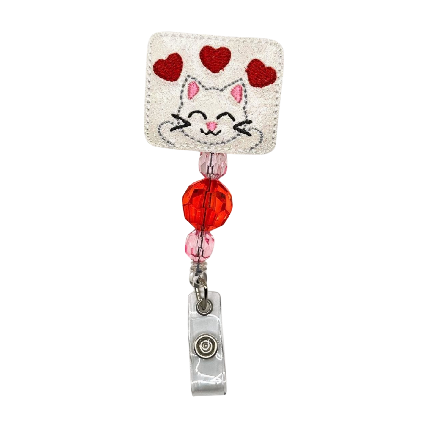 3 Hearts Kitten Badge Reel