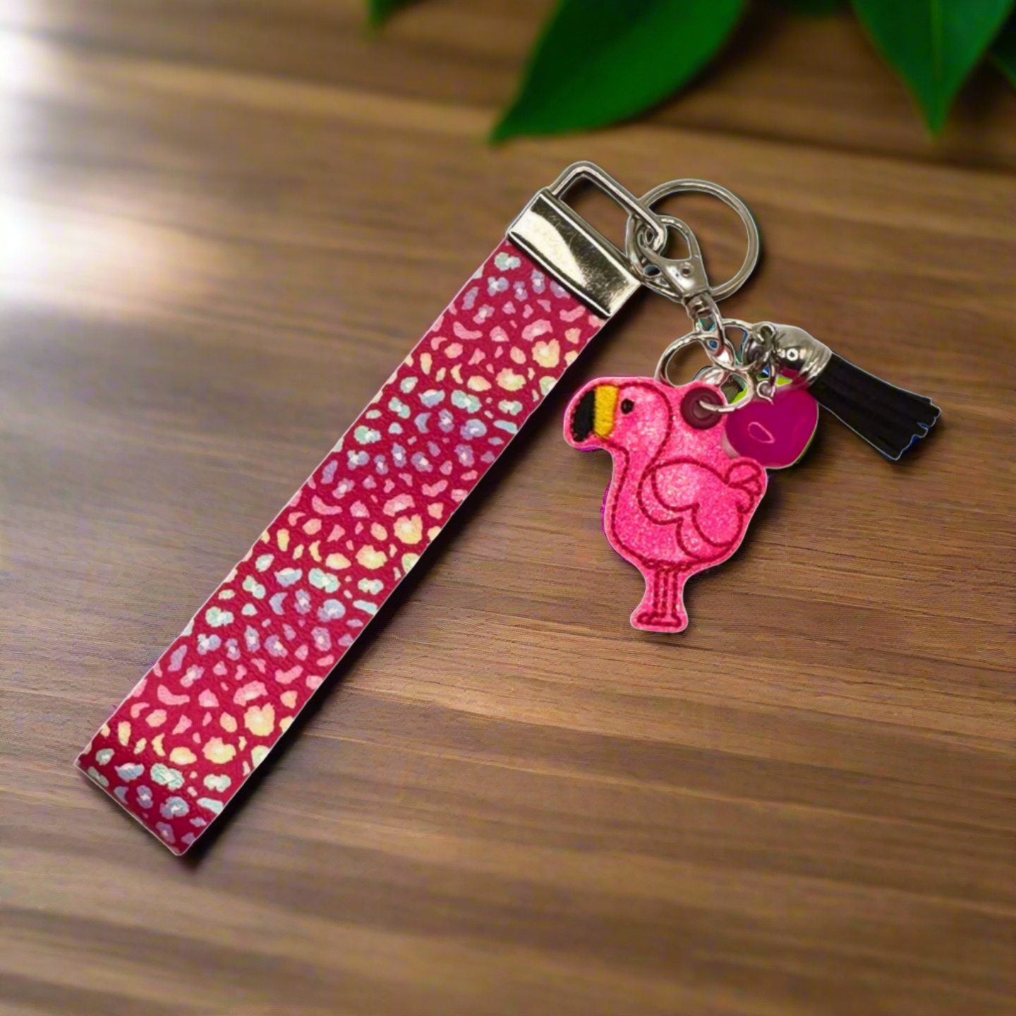 Cute Flamingo Keychain and Wristlet