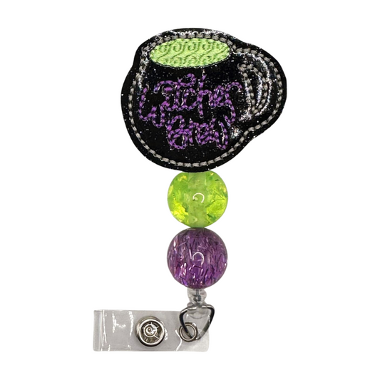 Witches Brew Beaded Badge Reel